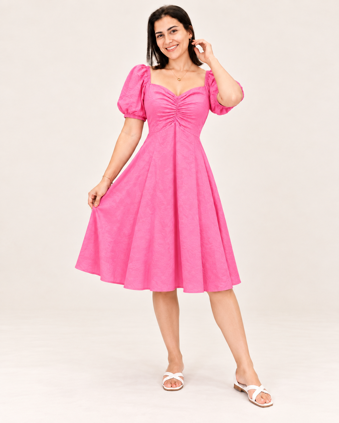 Vestido Fluído Curto Manga – Bianca